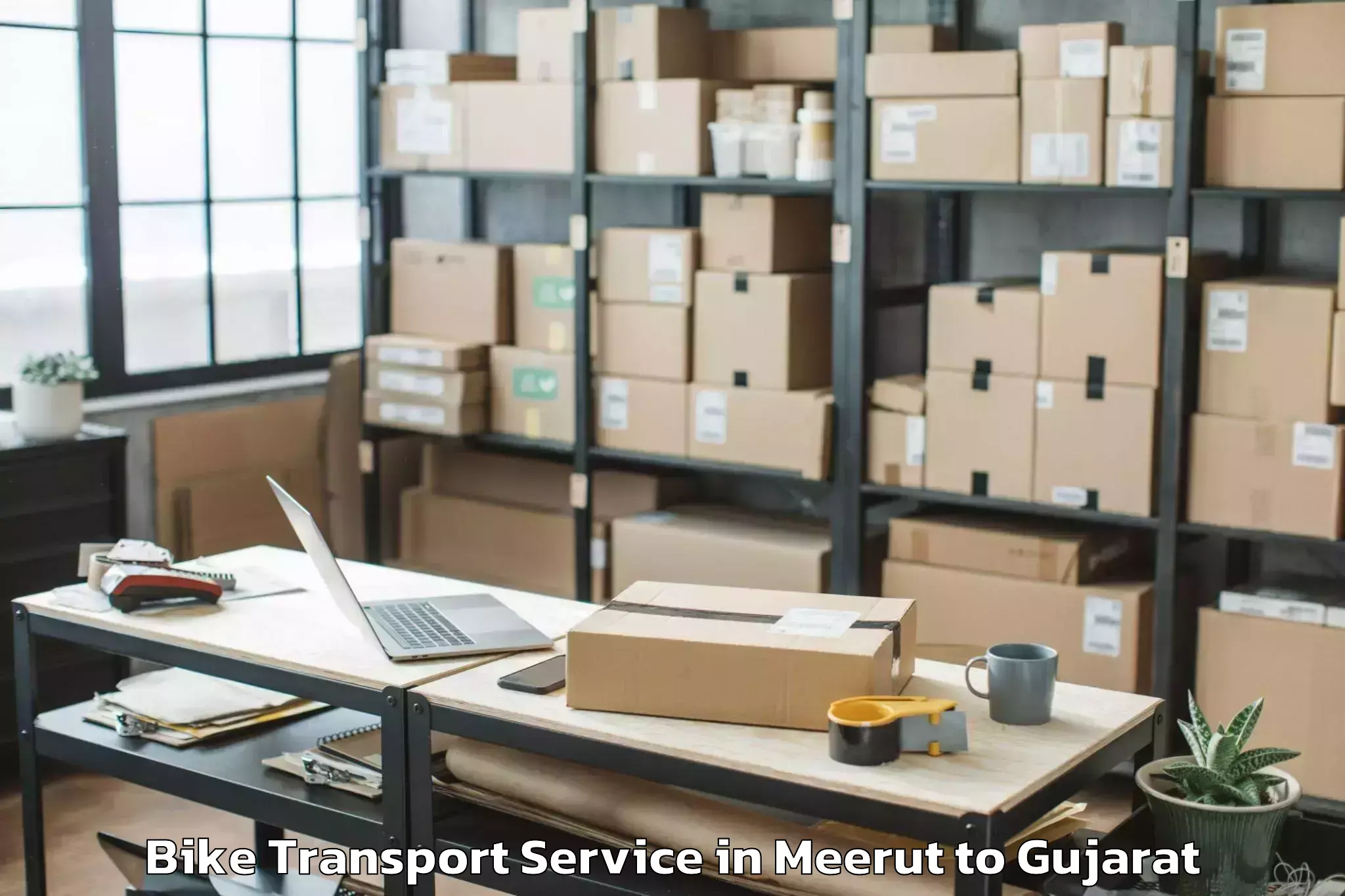 Hassle-Free Meerut to Gondal Bike Transport